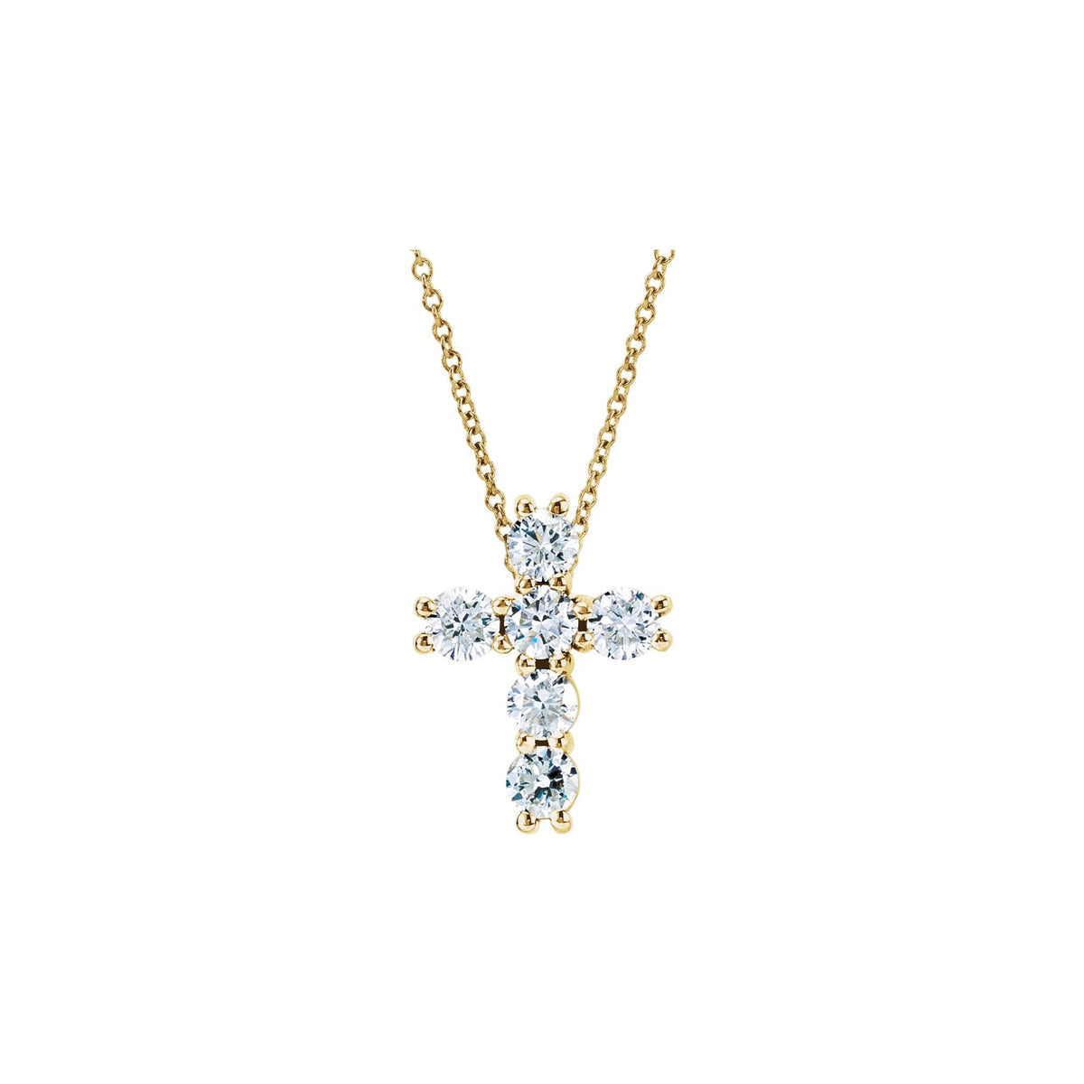 Natural Diamond Cross Necklace or Pendant