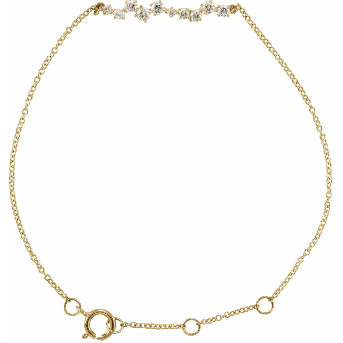 Natural Diamond Accented Bar Bracelet