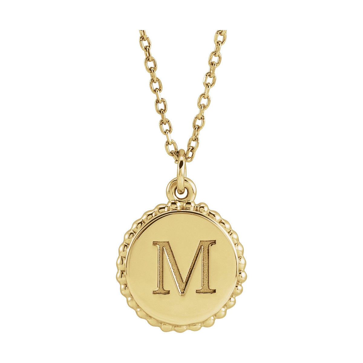 Engravable Beaded Disc 16-18" Necklace