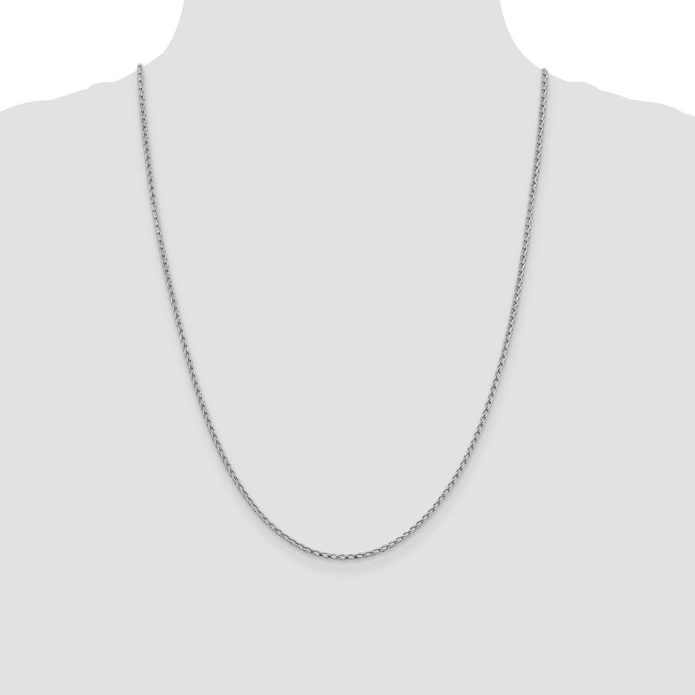 2.1mm D/C Open Franco Chain - White Gold