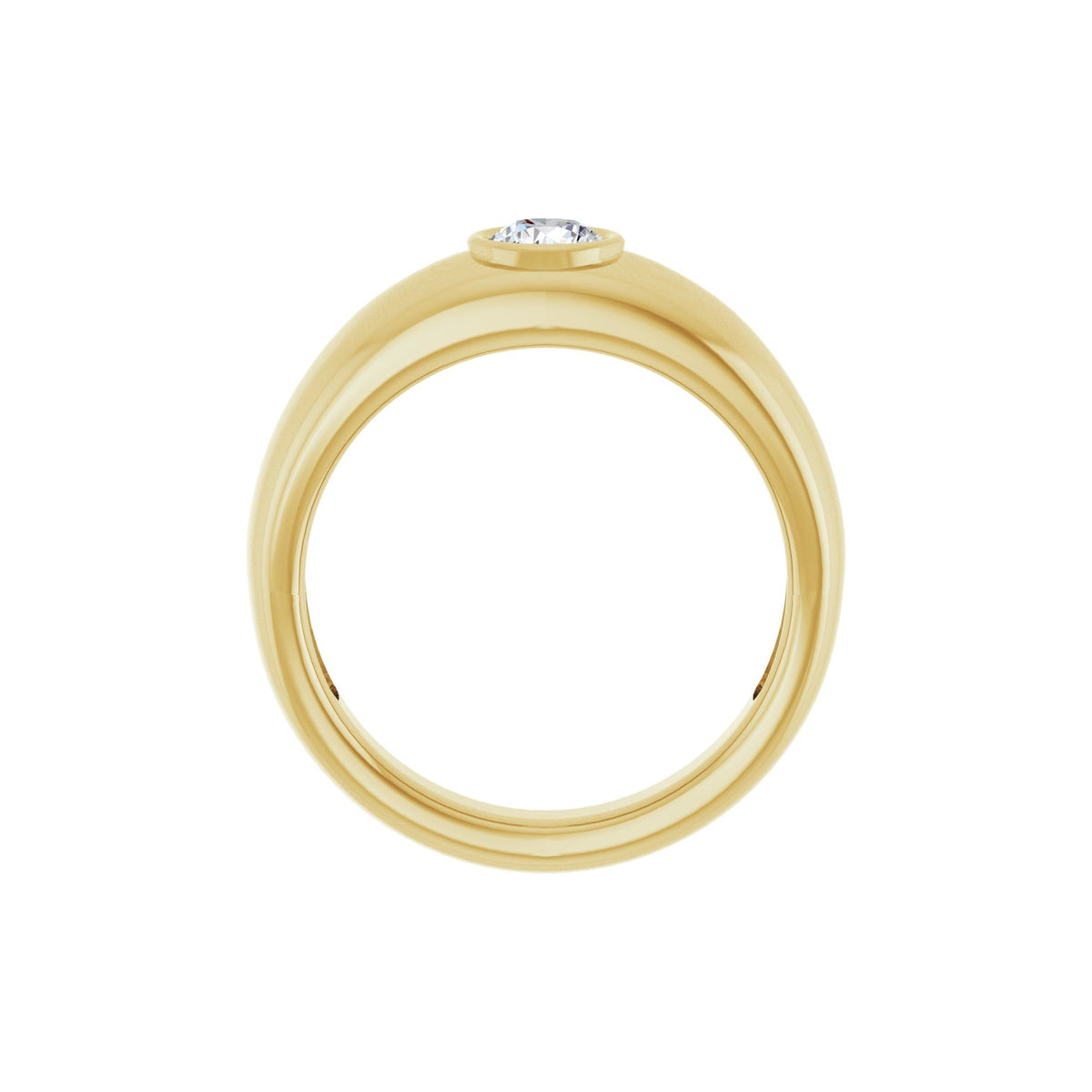 Natural Diamond Bezel-Set Solitaire Ring