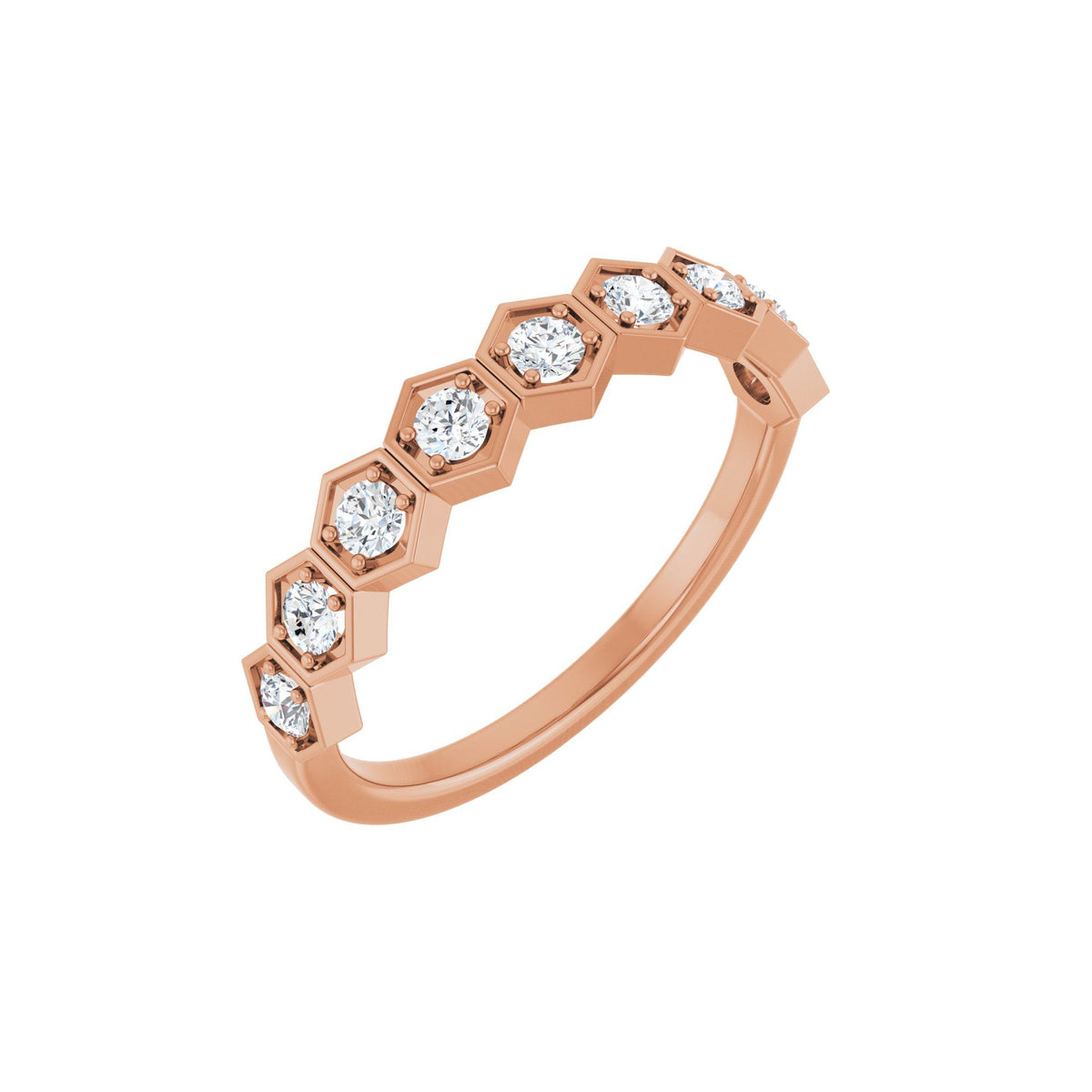 Natural Diamond Stackable Geometric Ring