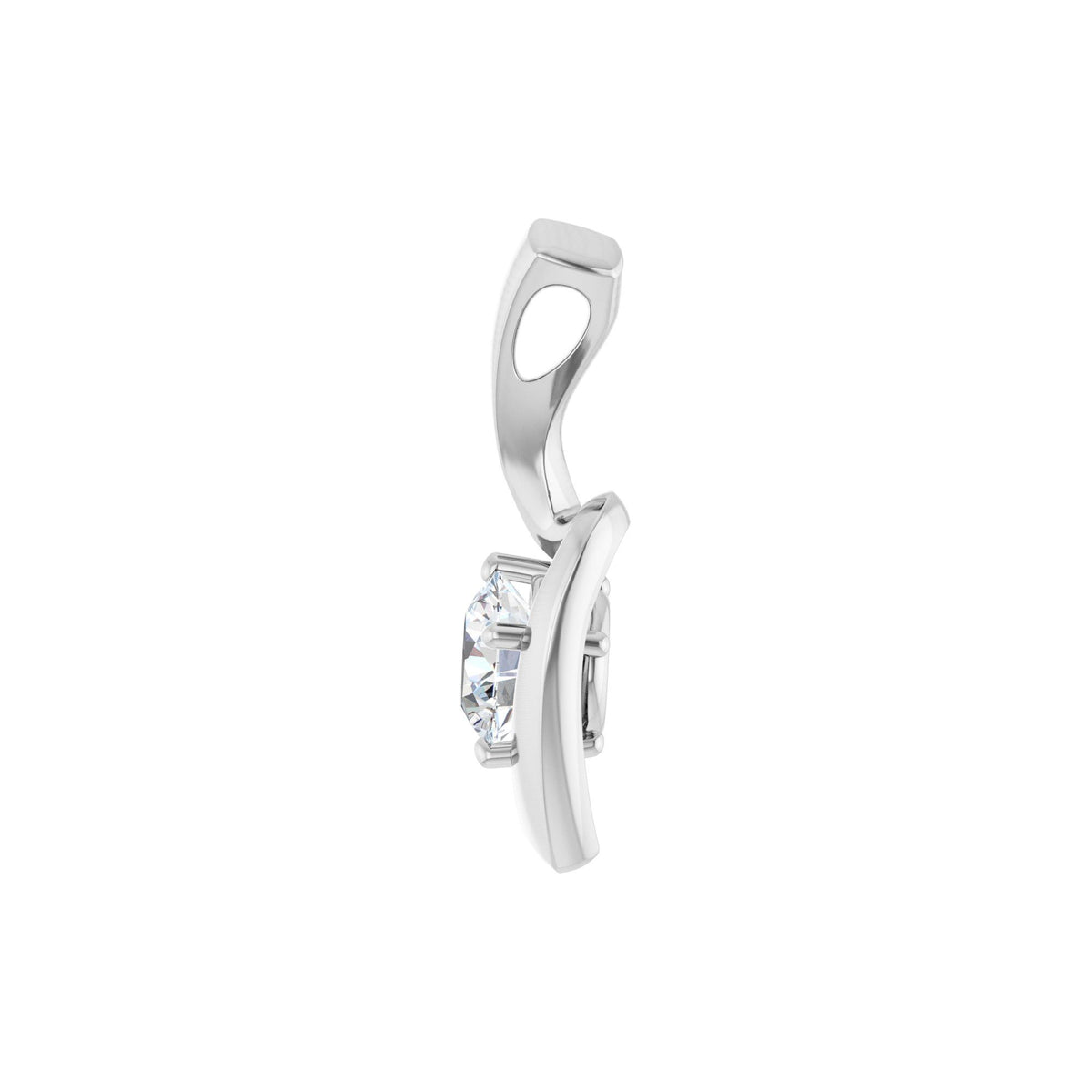 Natural Diamond Solitaire Freeform Pendant