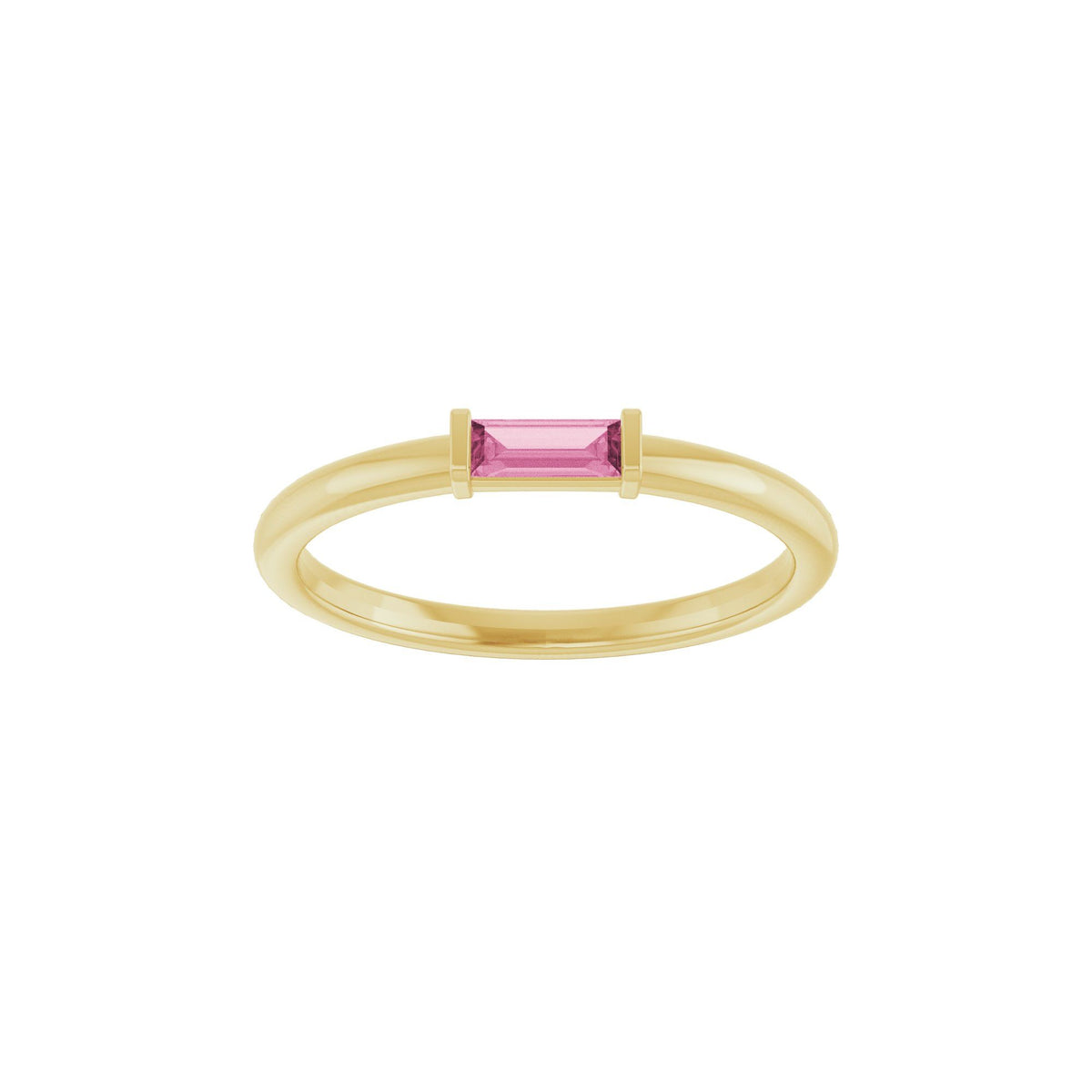 Natural Pink Tourmaline Stackable Ring