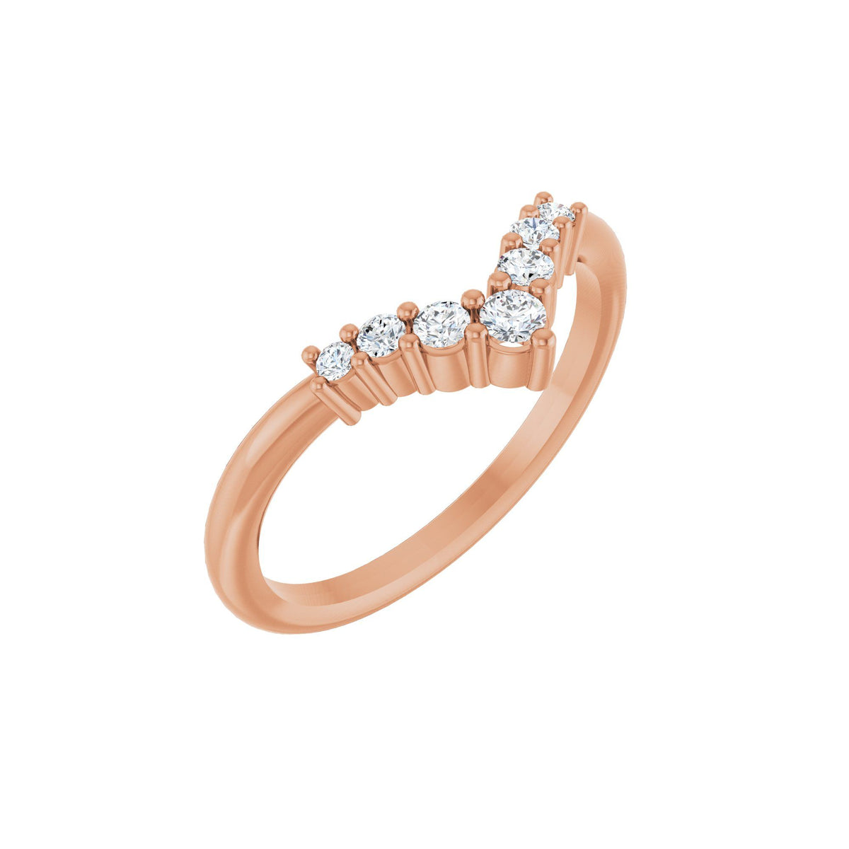 1/6 CTW Natural Diamond Graduated V Ring
