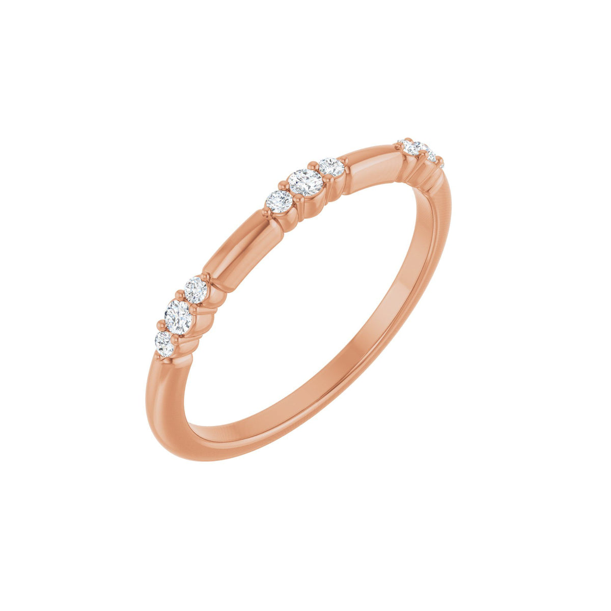 1/8 CTW Natural Diamond Stackable Ring - 14K Gold & Platinum