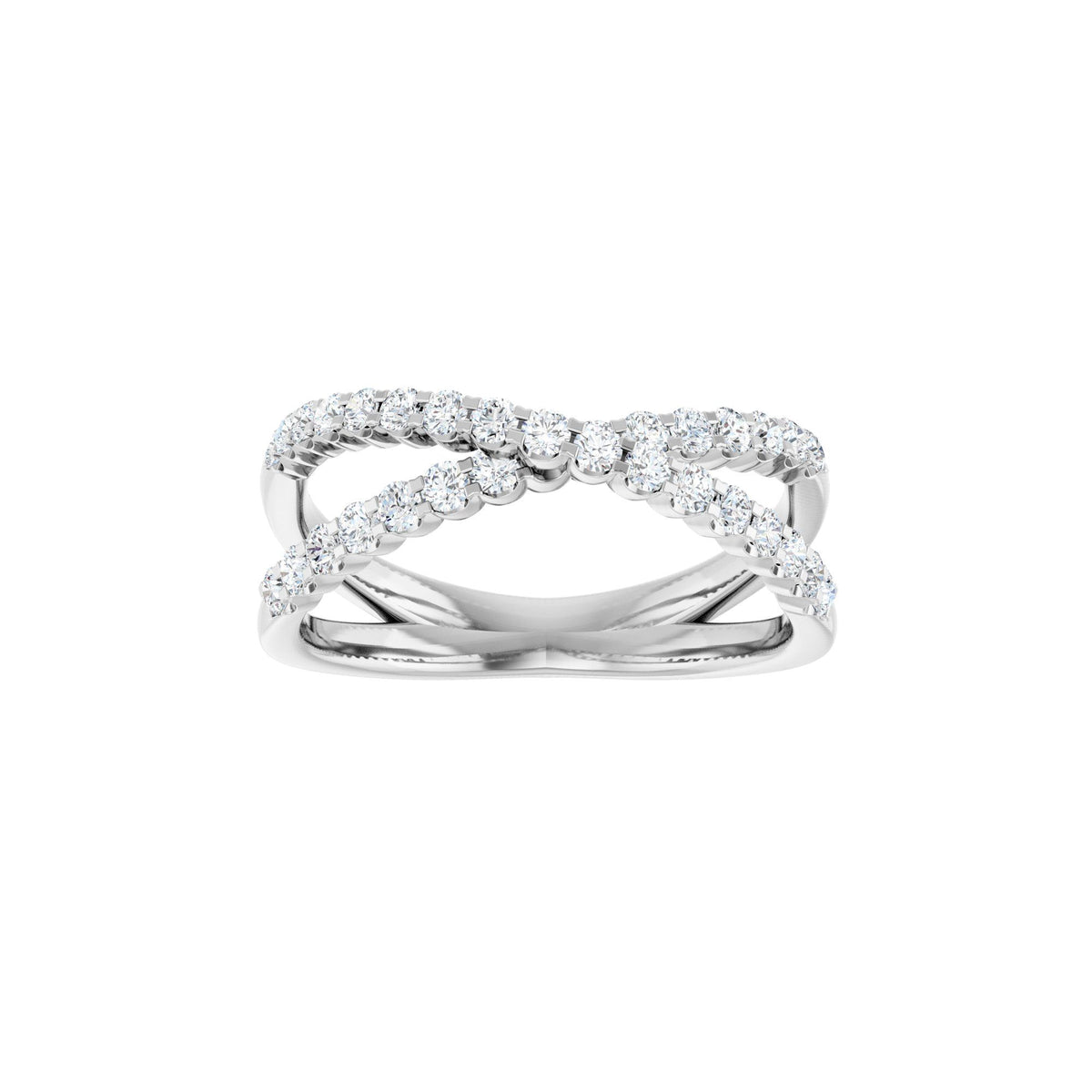 1/2 CTW Natural Diamond Criss-Cross Ring