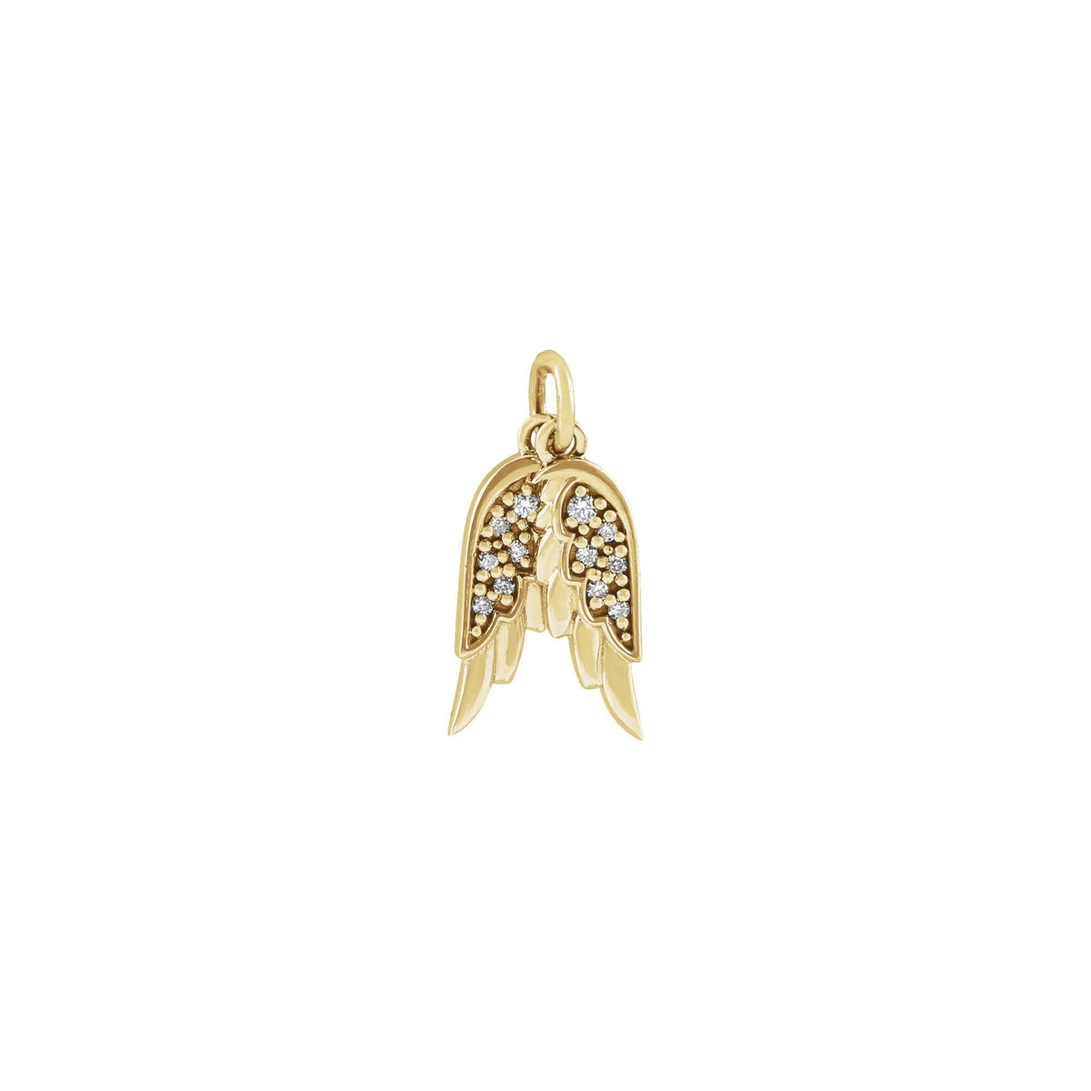 Natural Diamond Accented Angel Wings Necklace or Pendant
