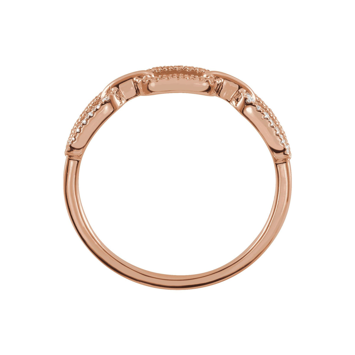 1/6 CTW Natural Diamond Chain Link Ring