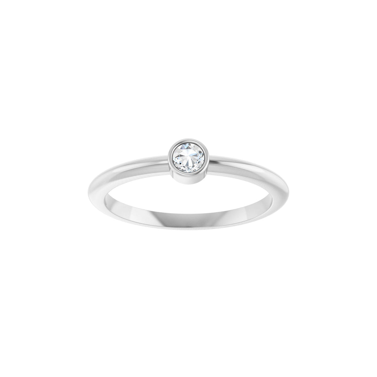 1/10 CT Rose-Cut Natural Diamond Stackable Ring