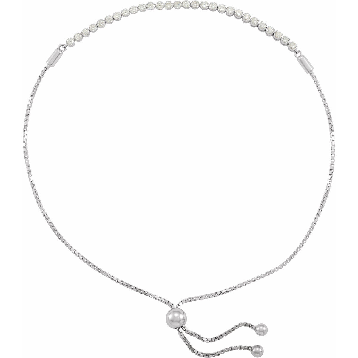 Natural Diamond Accented Bolo Bracelet