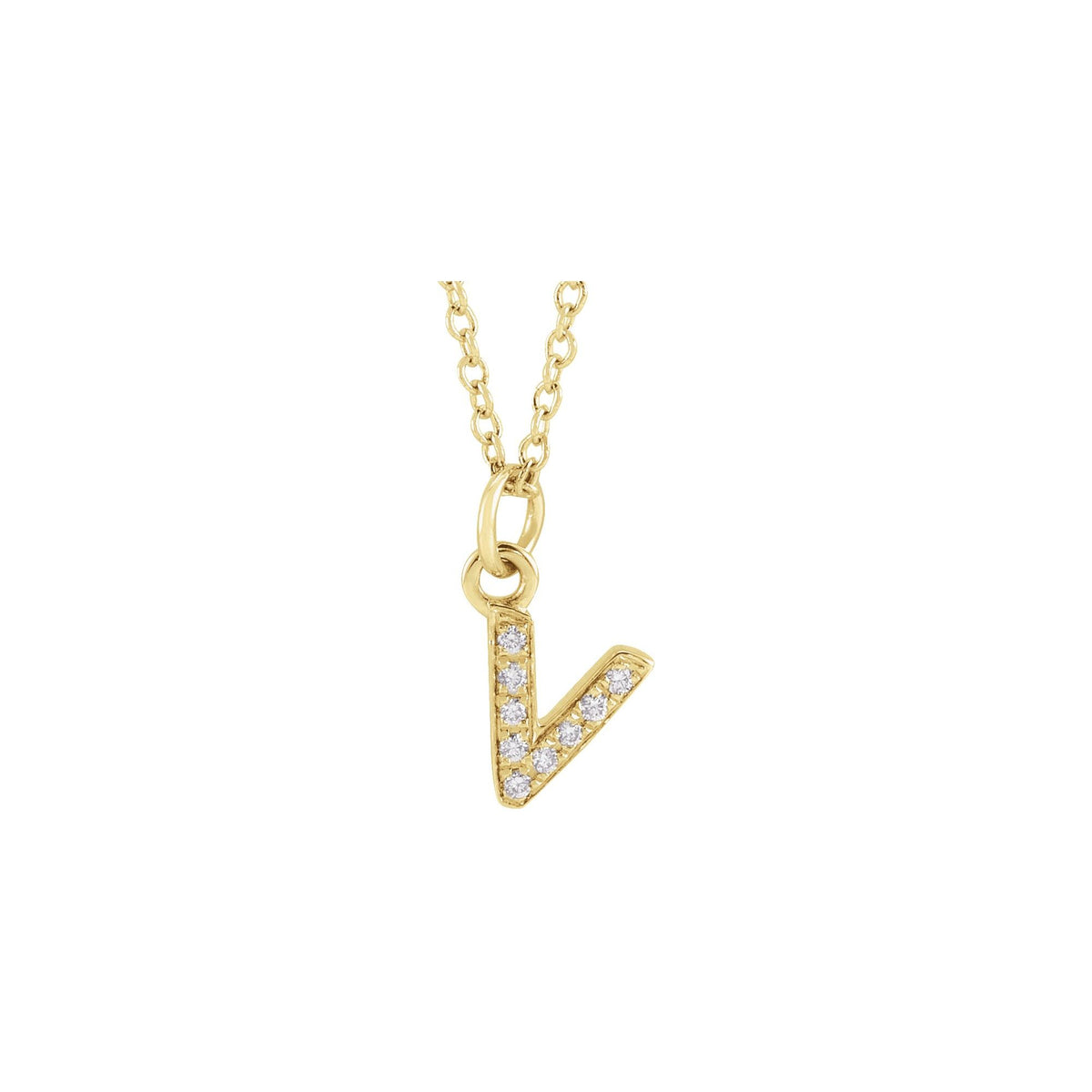 Natural Diamond Petite Initial Necklace