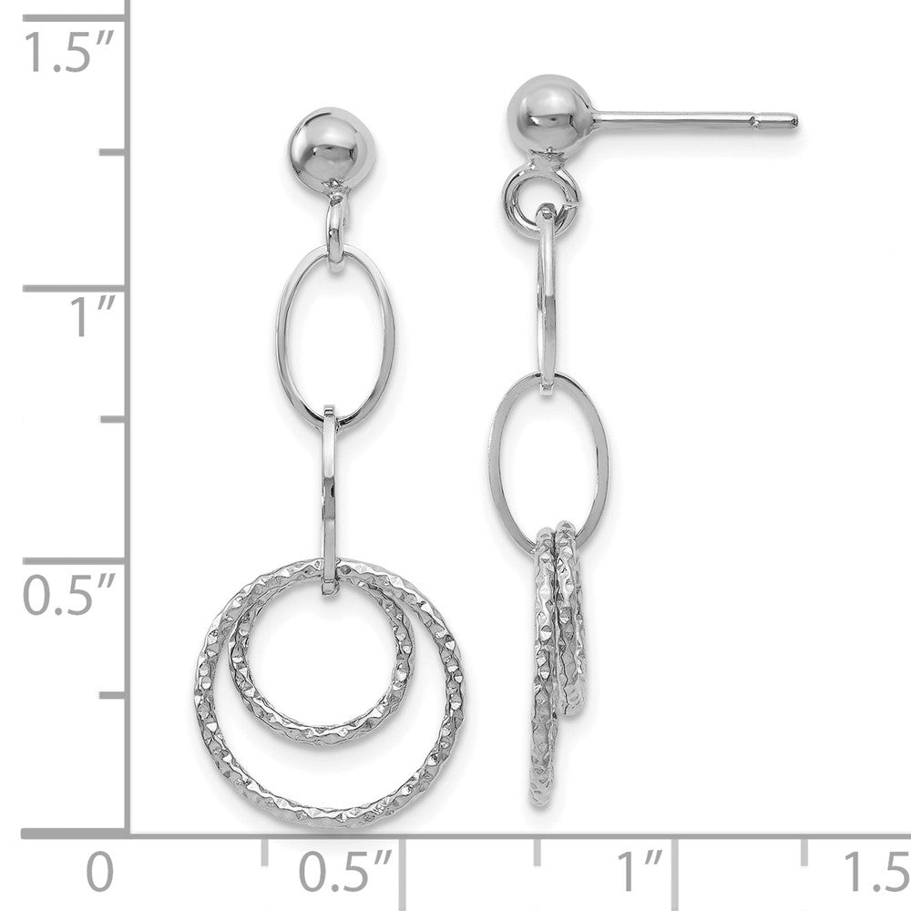 Post Dangle Earrings - White Gold