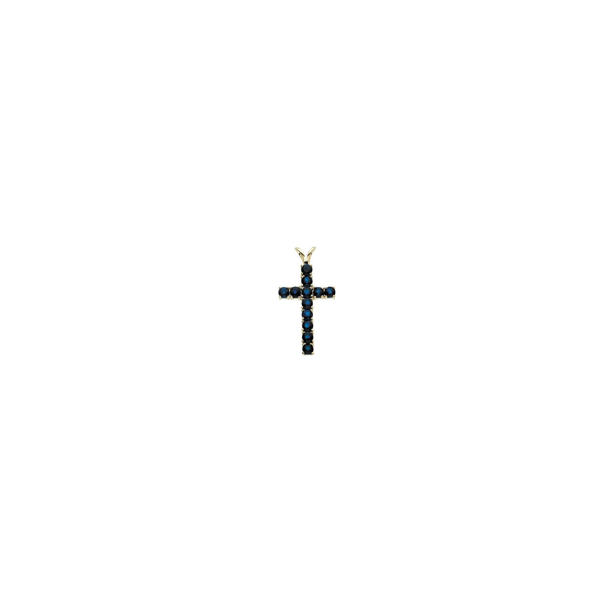 Natural Blue Sapphire Cross Pendant