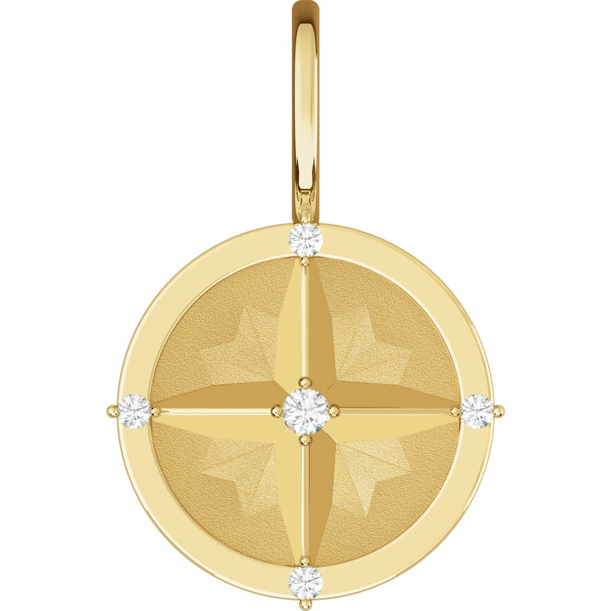 Natural Diamond Compass Charm/Pendant