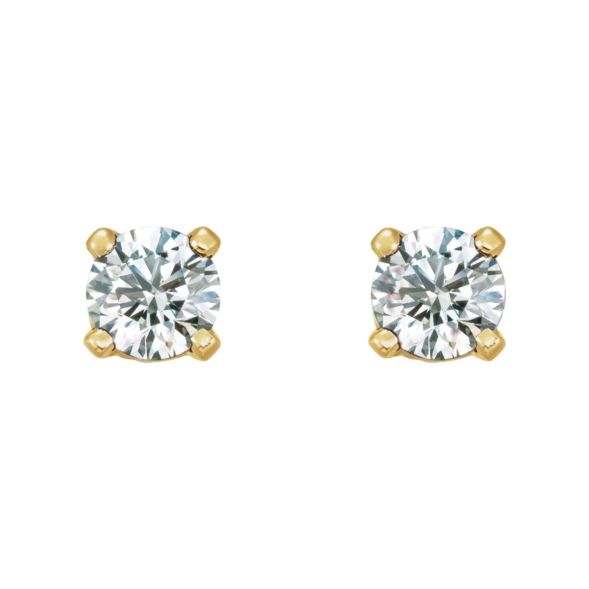 Natural Diamond Round 4-Prong Stud Earrings
