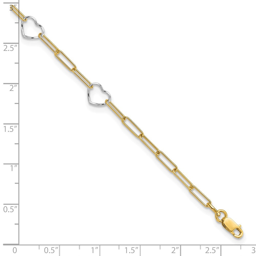 Paperclip Link Heart Plus 1in ext. Anklet