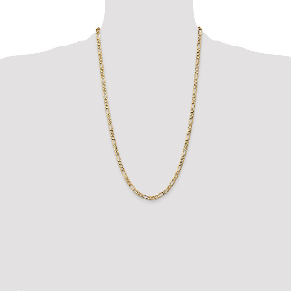 5.75mm Semi-Solid Figaro Chain - Yellow Gold