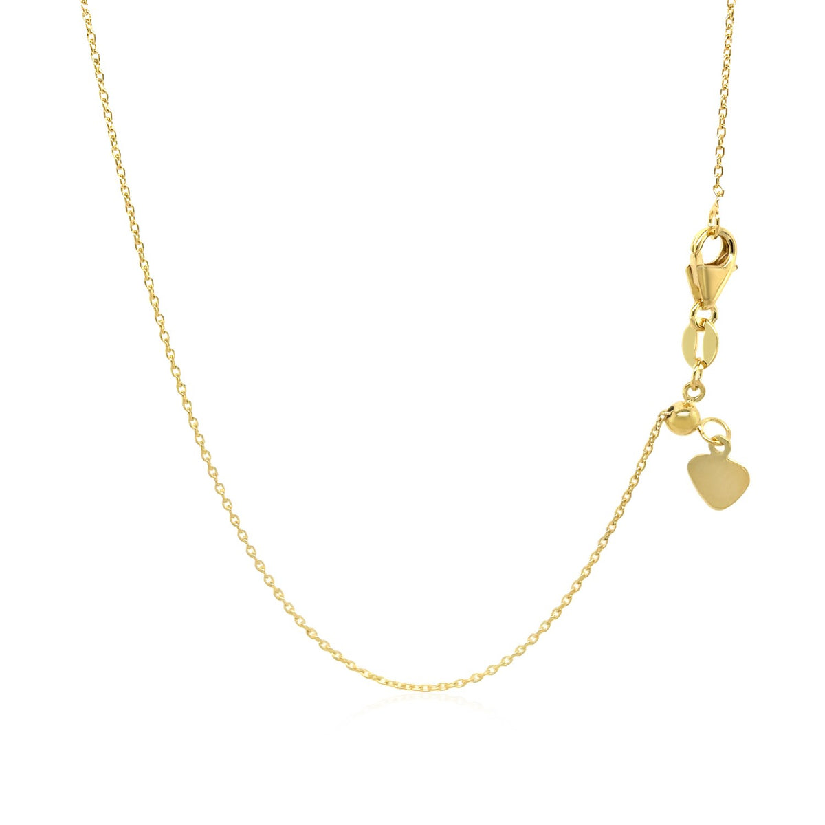 Adjustable Cable Chain in 14k White Gold