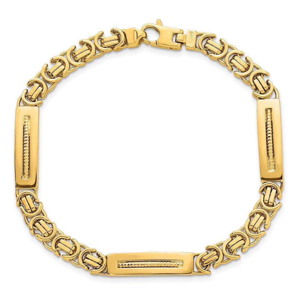 Polished Fancy Link and Bars Men's Bracelet 8"