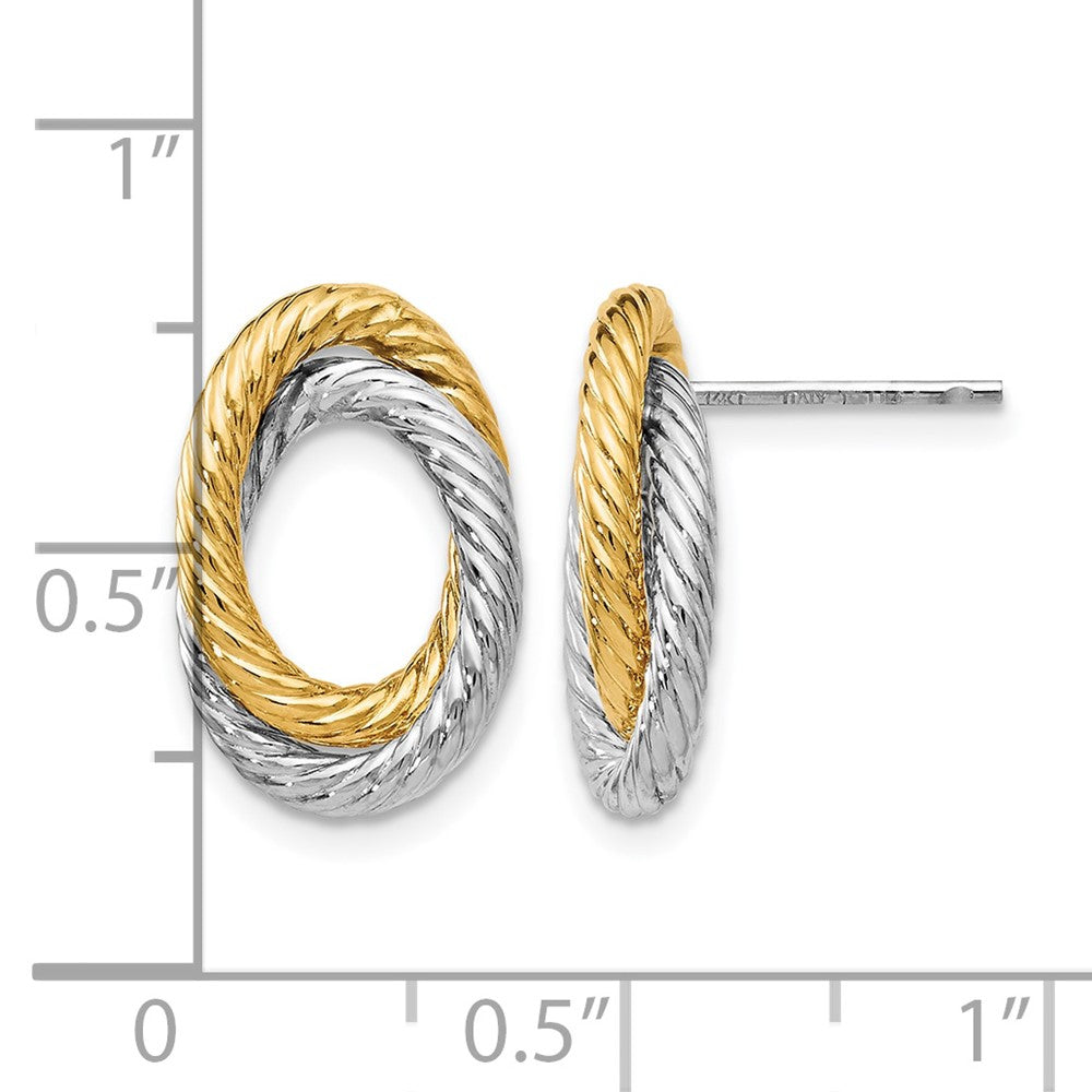 Fancy Twisted Oval Post Earrings
