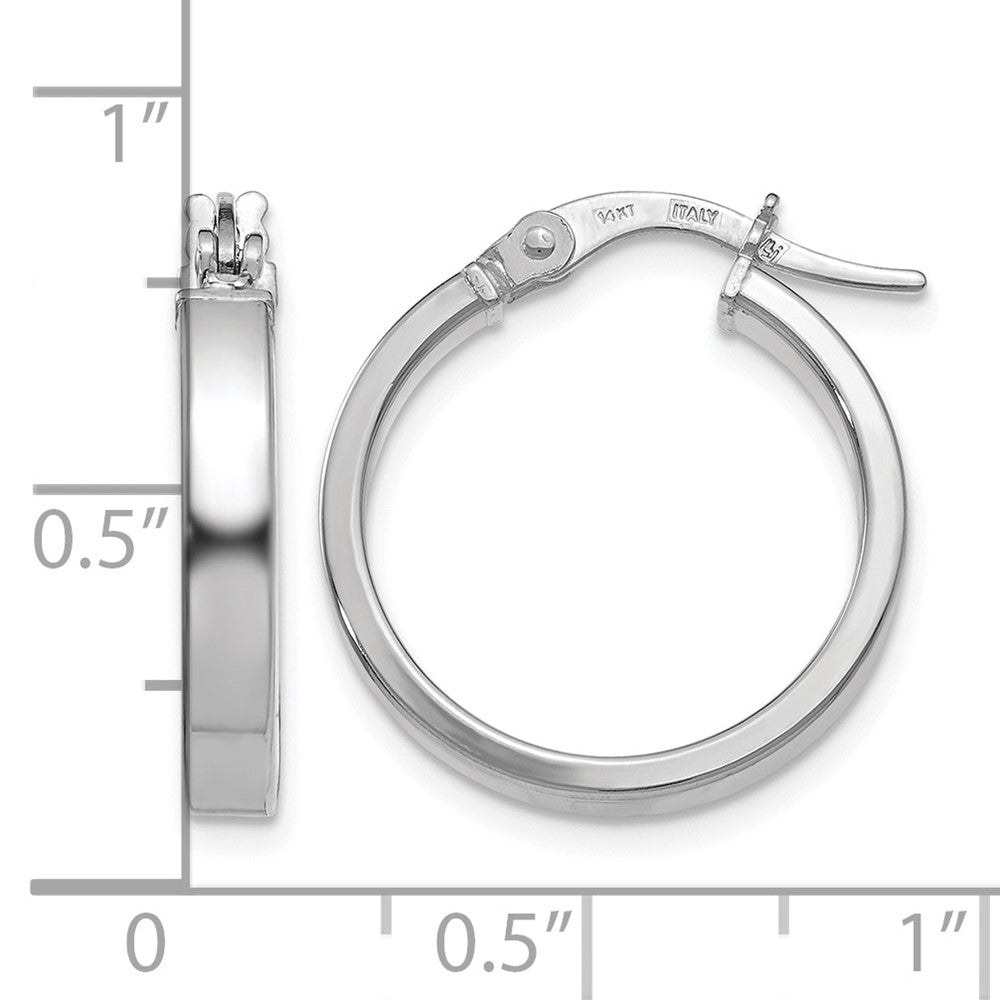 Polished Hoop Earrings - White Gold