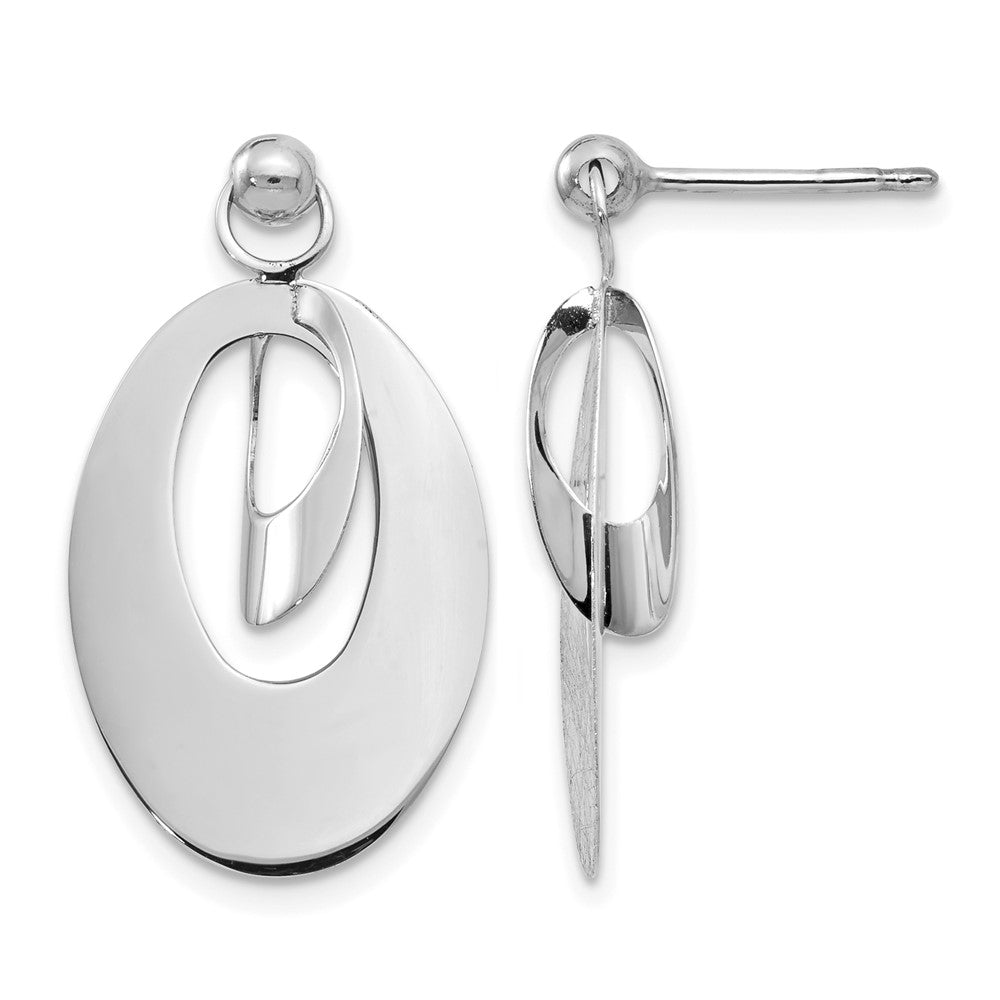 Pol and Scratch Finish Oval Reversible Post Earring