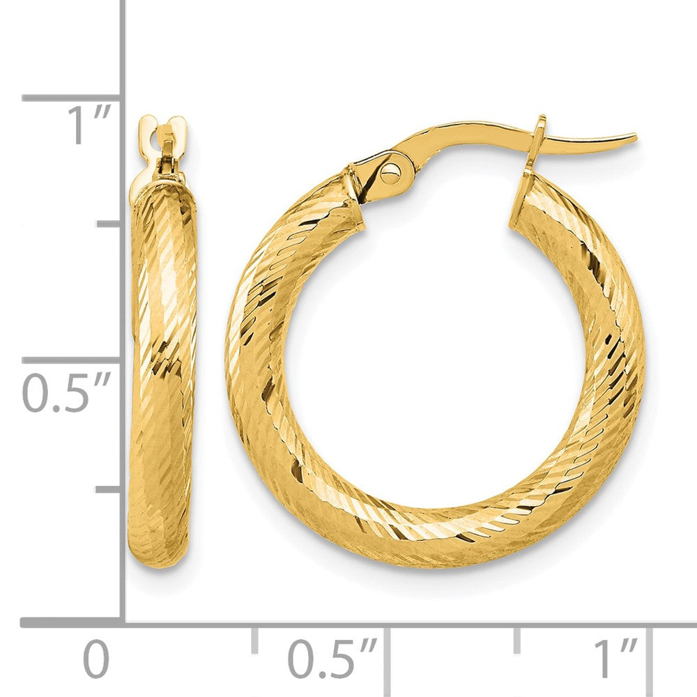 3x15 D/C Round Hoop Earrings