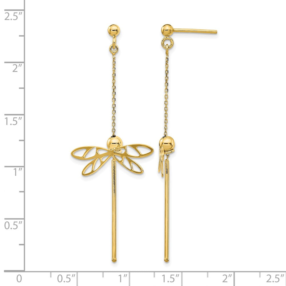 Polished Dragonfly Post Dangle Earrings