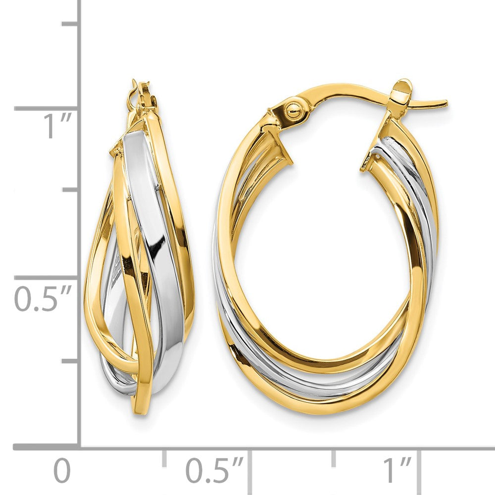 Polished Oval Hoop Earrings - 5.25mm