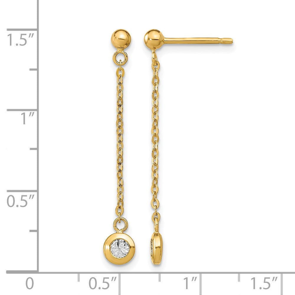 Polished D/C Post Dangle Earrings - Two-Tone Gold