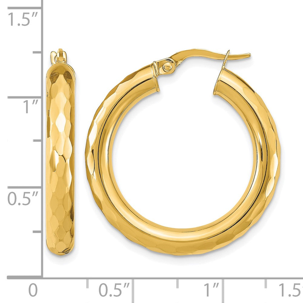 Polished D/C Hoop Earrings - 4mm