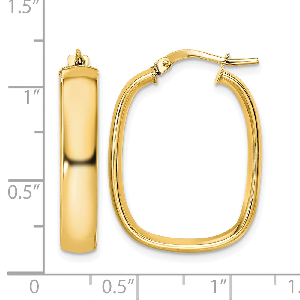 Polished Squared Oval Hoop Earrings