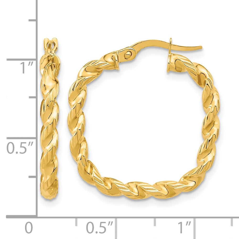 Polished Square Twisted Hoop Earrings