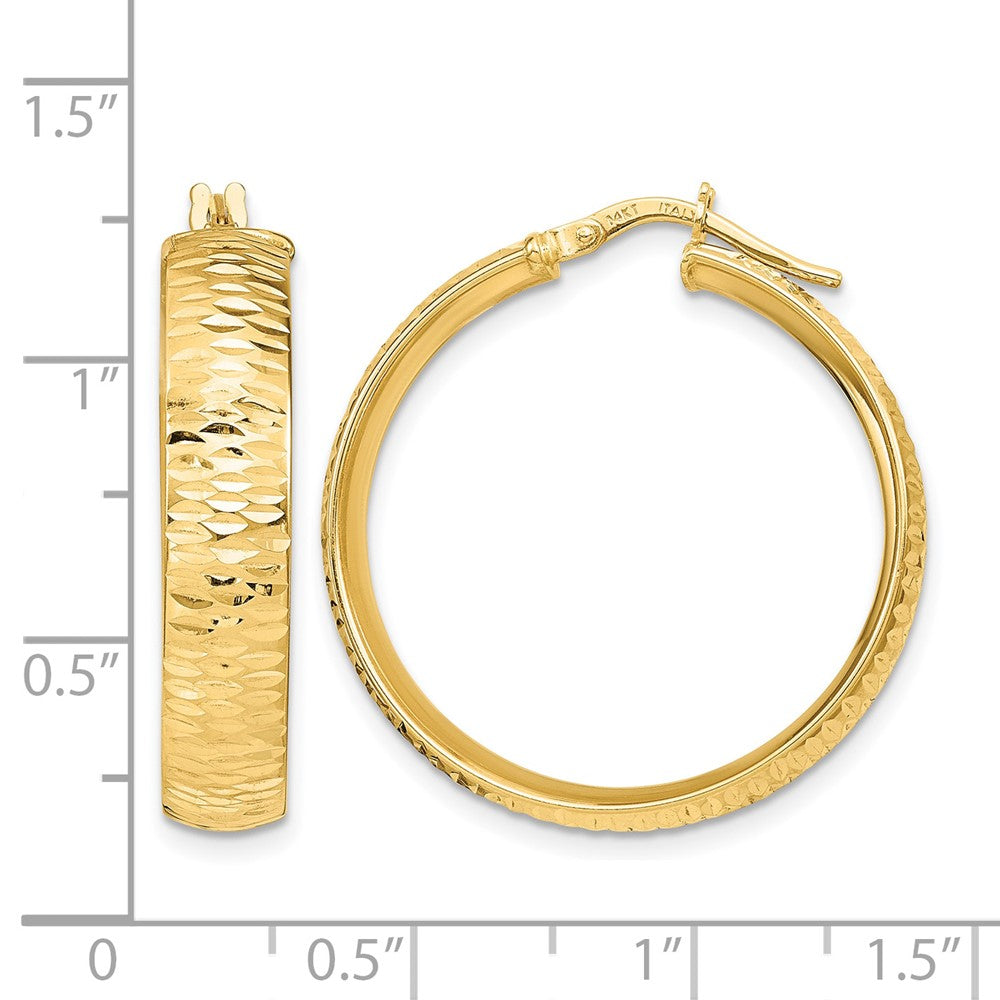 Polished D/C Round Hoop Earrings