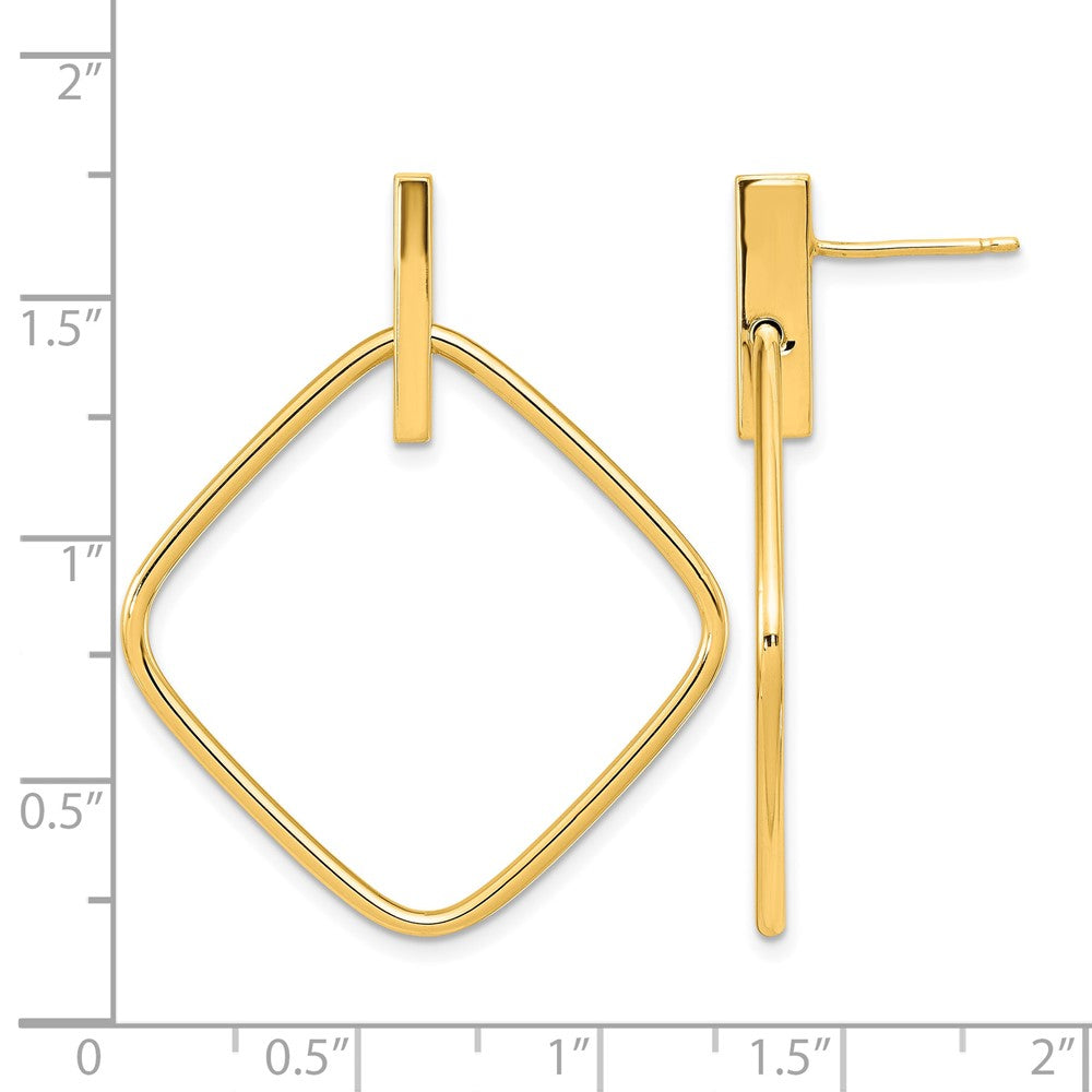 Polished Square Post Dangle Earrings