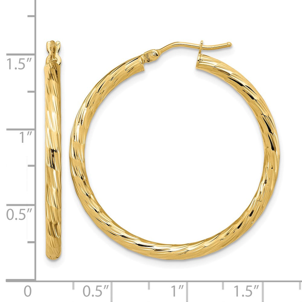 Polished D/C Hoop Earrings - 2.5mm