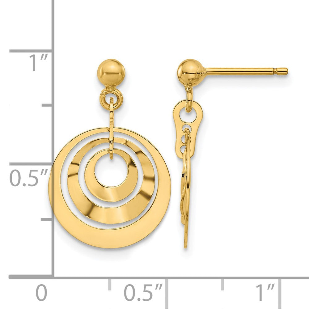 Polished Circles Post Dangle Earrings