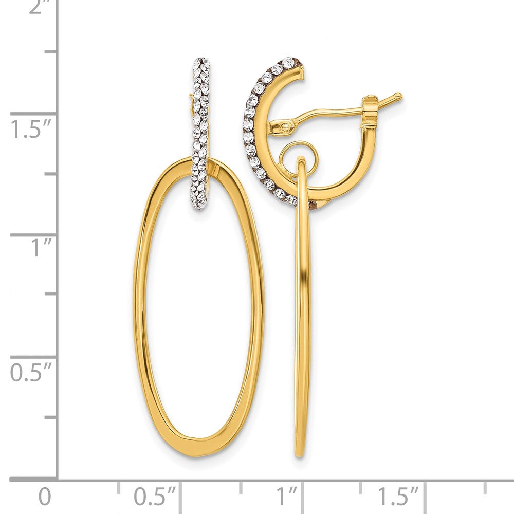Polished Crystal Oval Hoop Earrings