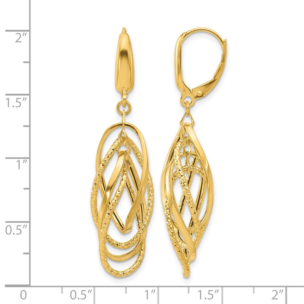 Polished and Textured Ovals Dangle Earrings