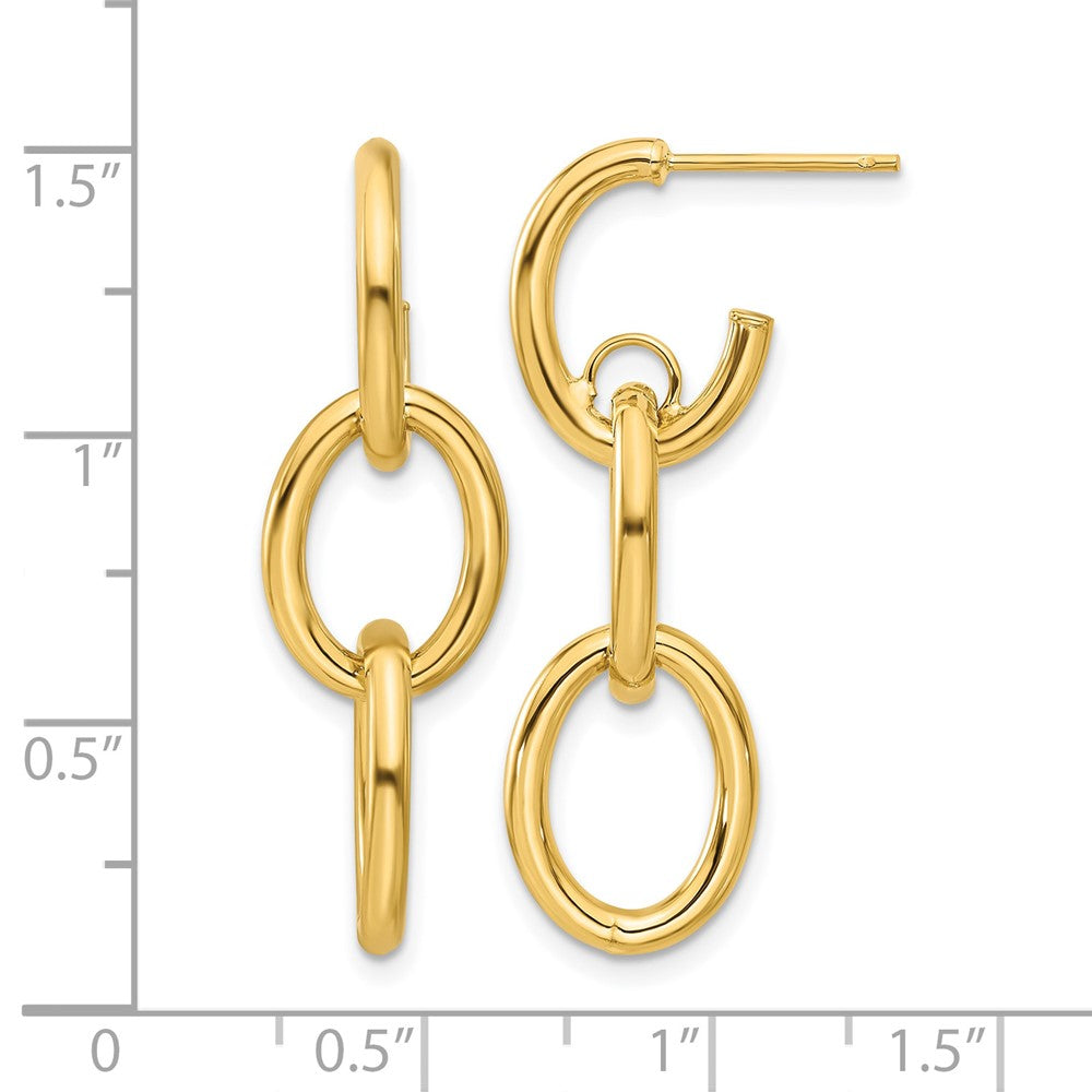 Polished Double Round Dangle Post Earrings
