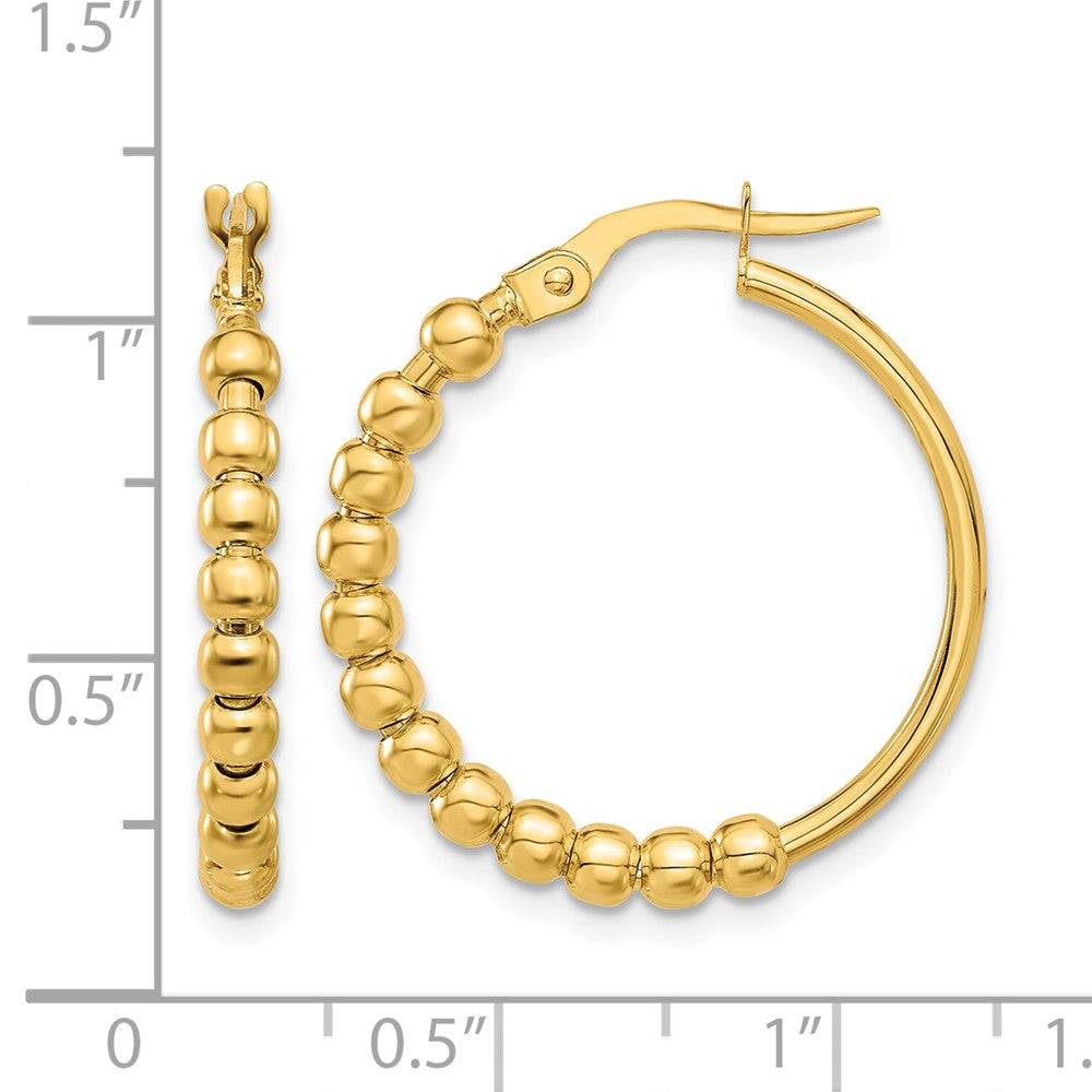 Polished Beaded Hoop Earrings