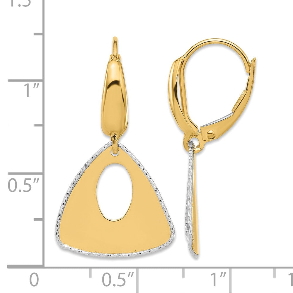 Pol and Dia-cut Triangle Dangle Leverback Earrings