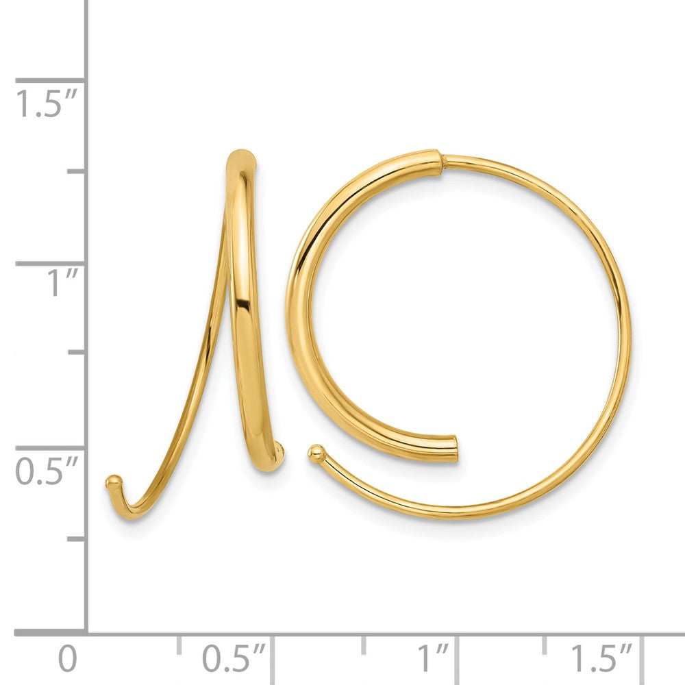 Polished Round Curved Threader Earrings