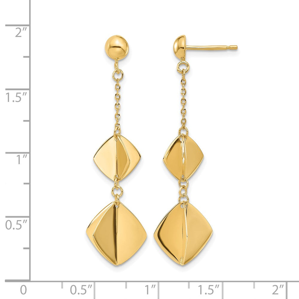 Polished Fancy Dangle Post Earrings - 10.5mm