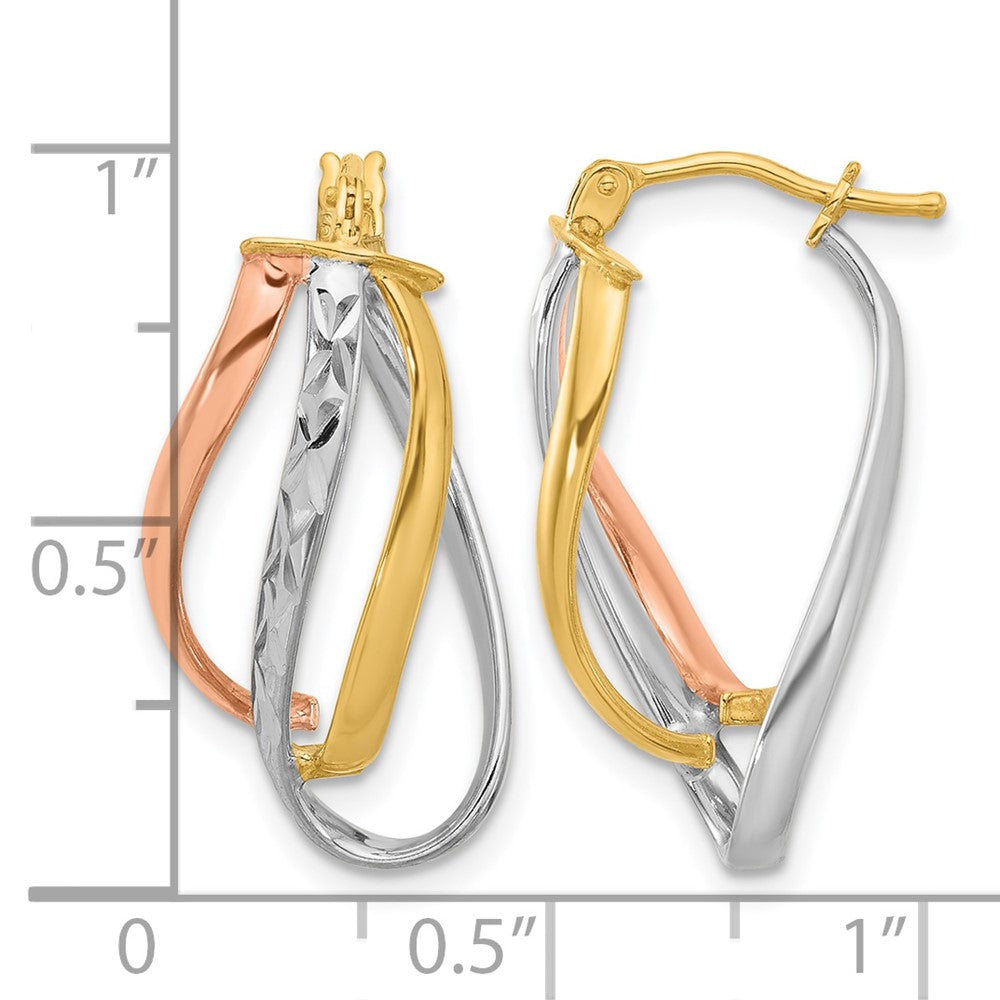 Polished D/C Fancy Hoop Earrings