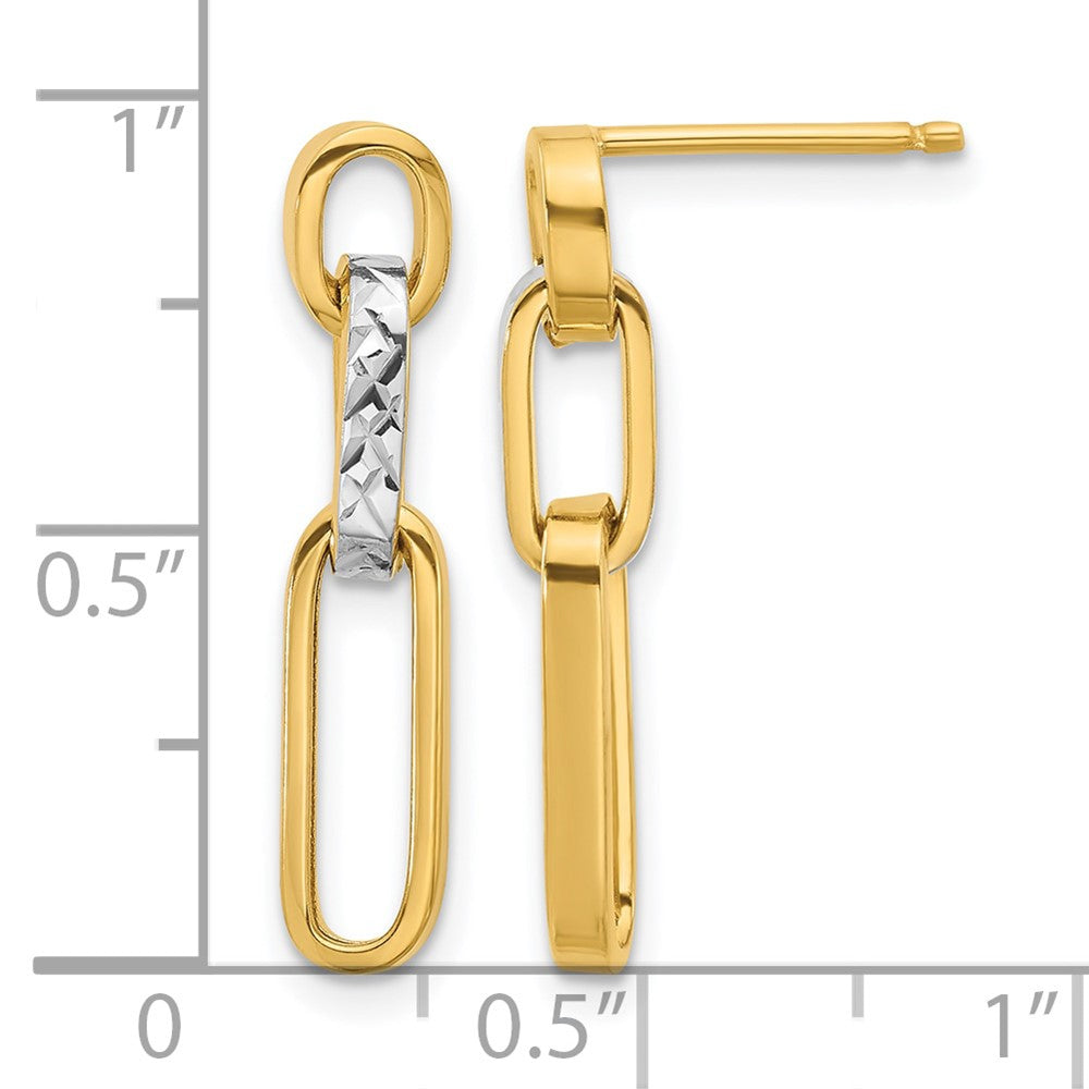 Polished and D/C Link Dangle Post Earrings