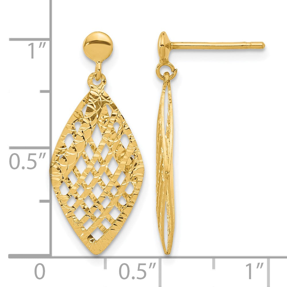 Polished D/C Post Dangle Earrings - 11.2mm