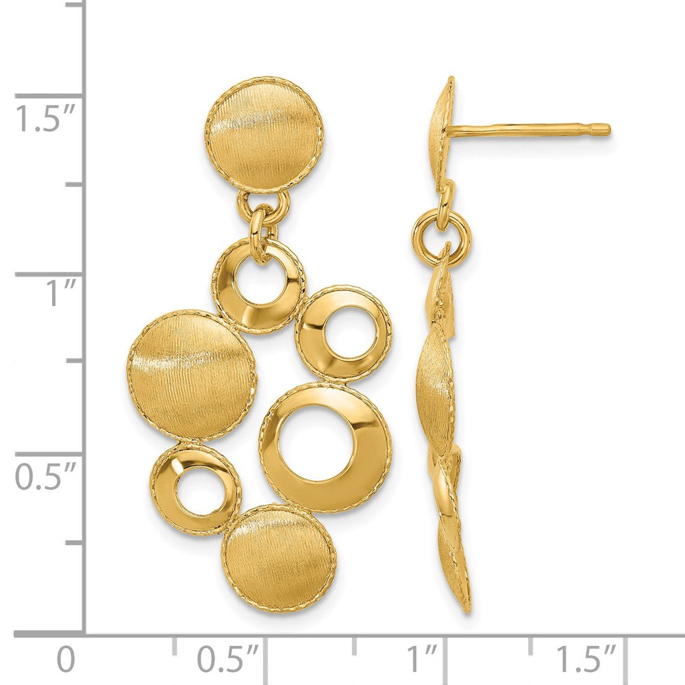 Polished and Satin Circles Post Dangle Earrings
