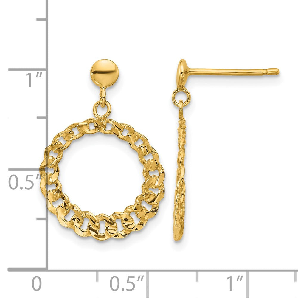 Polished and Diamond-cut Circles Dangle Post Earrings